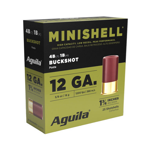 Aguila 1CHB1385 Minishell Buckshot 12 Gauge 1-3/4 5/8oz #4B (7P)/1B (4P) 1200 fps