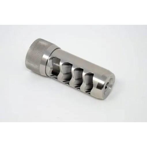 Area 419 Sidewinder 6.5mm Magnum Self Timing Muzzle Brake Raw Stainless Steel 5/8-24