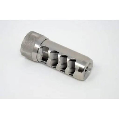Area 419 Sidewinder 6.5mm Magnum Self Timing Muzzle Brake Raw Stainless Steel 5/8-24