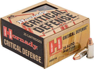 Hornady Critical Defense Handgun Ammo 25 ACP 35 gr. FTX 25 rd.