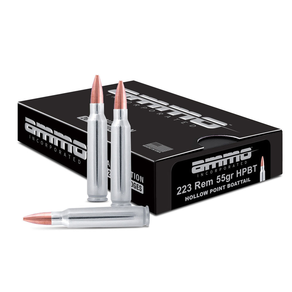 Ammo Inc Shield .223 Remington 55 grain Hollow Point Boat Tail ammunition