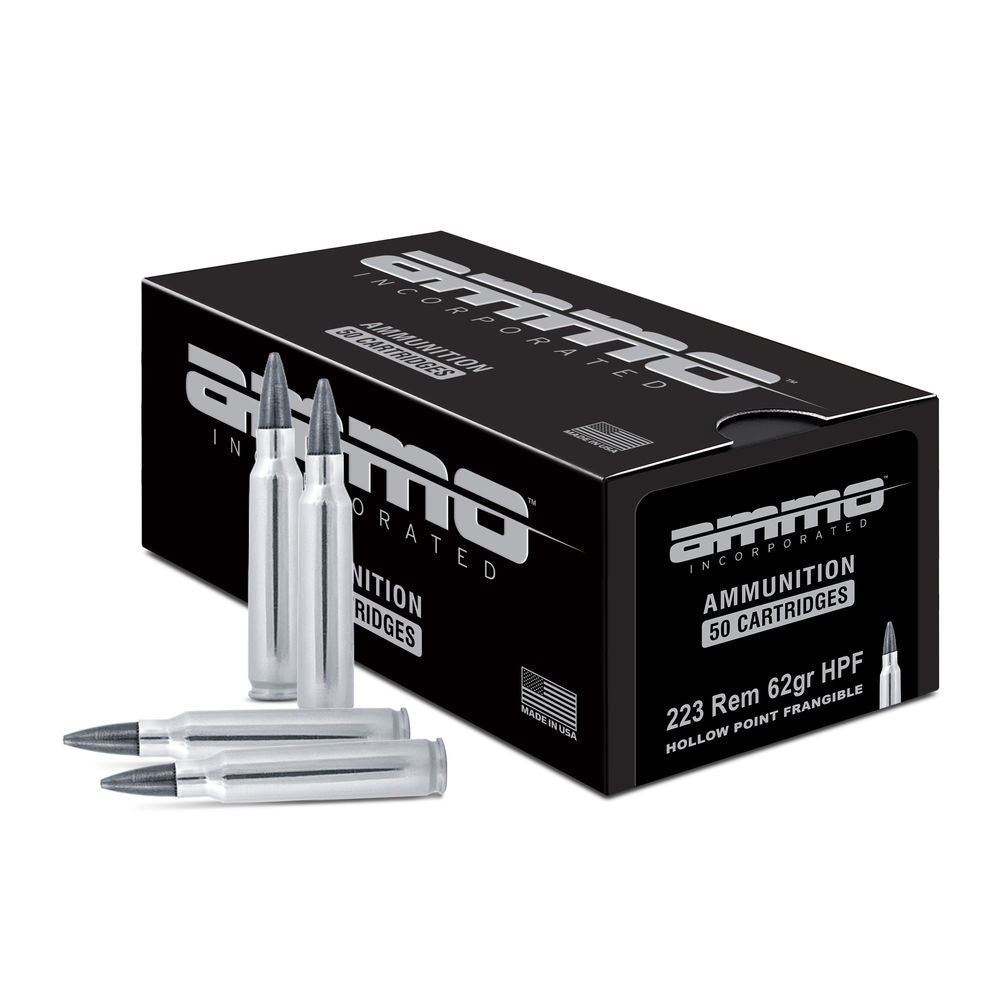 Ammo Inc Shield .223 Remington 62 grain Hollow Point Frangible ammunition