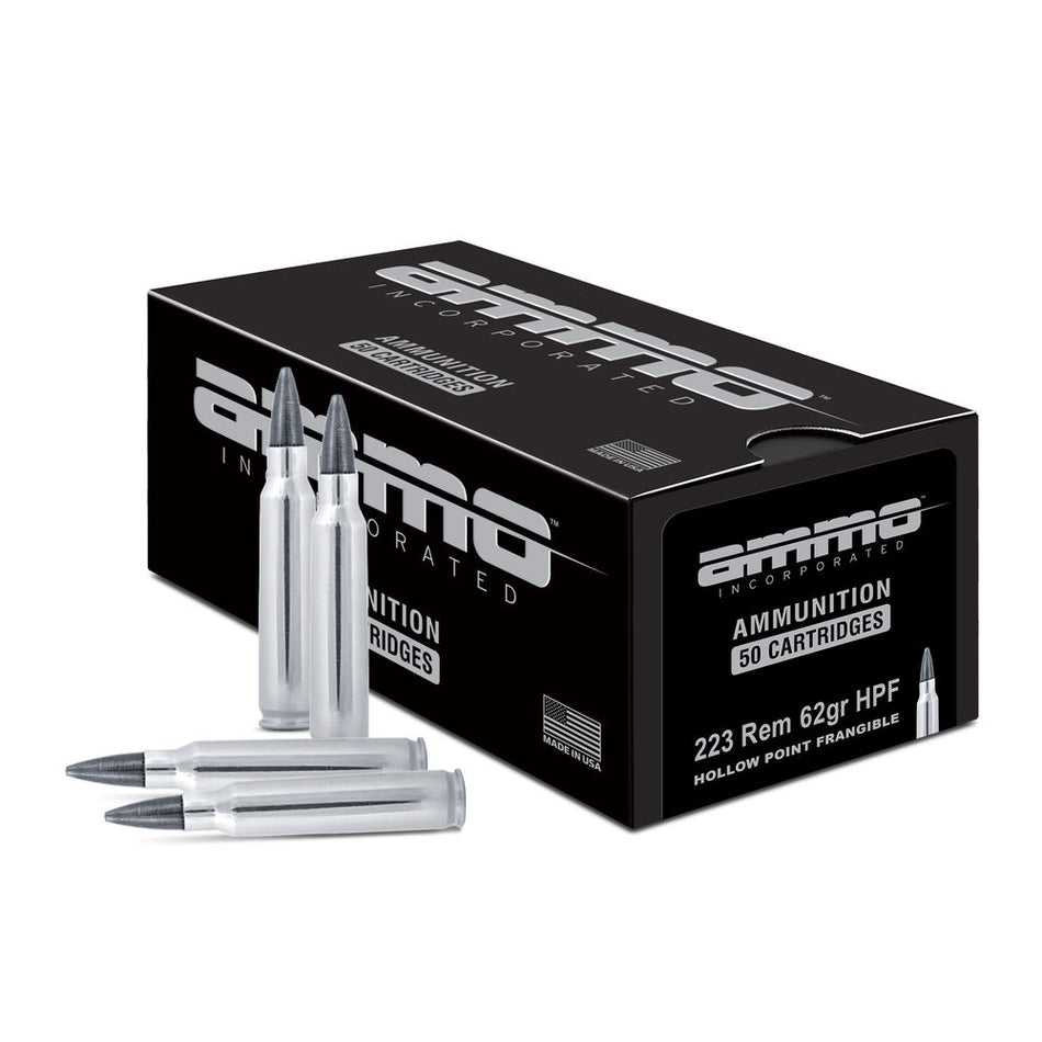 Ammo Inc Shield .223 Remington 62 grain Hollow Point Frangible ammunition
