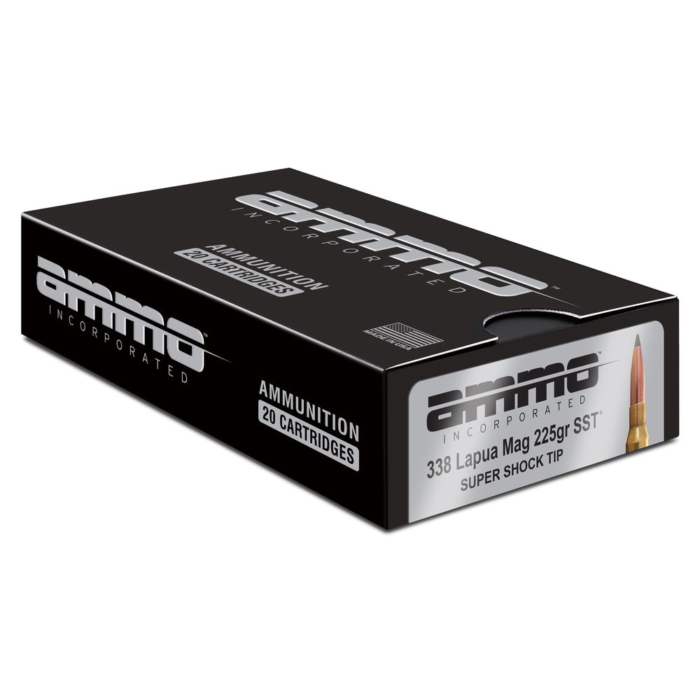 Ammo Inc Hunt .338 Lapua Magnum 225 grain Super Shock Tip ammunition