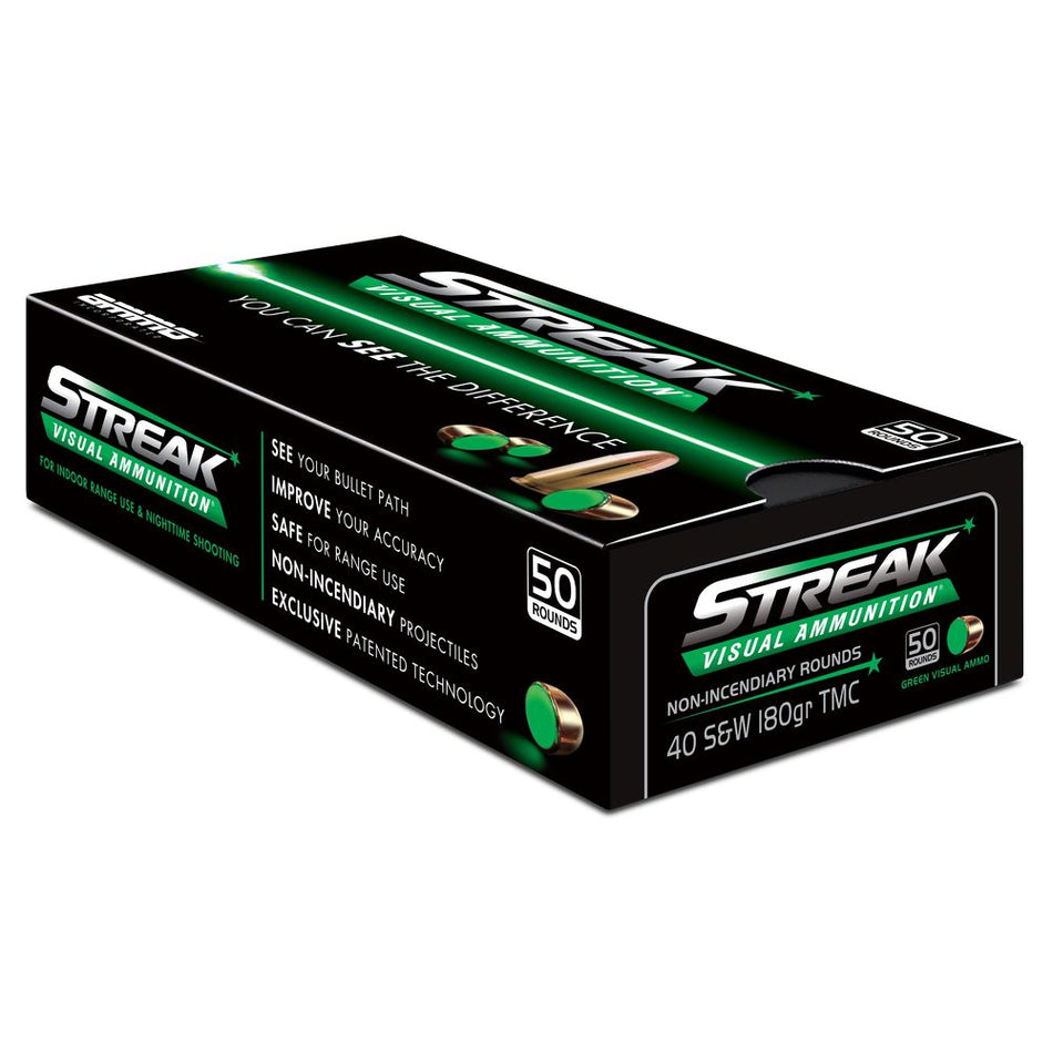 Ammo Inc Streak Visual GREEN .40 S&W 180 grain Total Metal Case ammunition