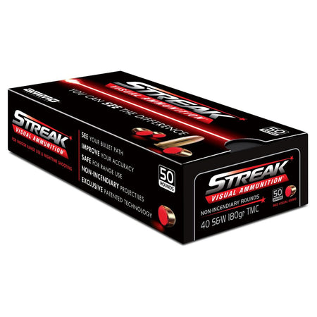Ammo Inc Streak Visual RED .40 S&W 180 grain Total Metal Case ammunition