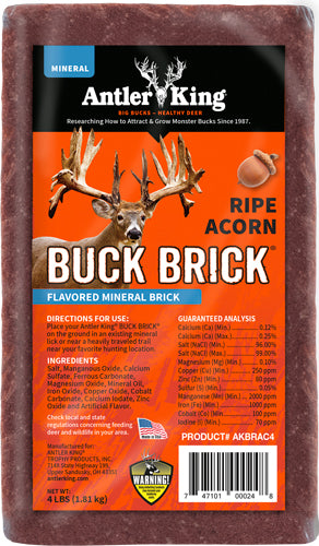 Antler King Ripe Acorn Deer Mineral Buck Brick 4lb Block