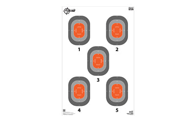 Allen EZ Aim 50-Sheet 5-Spot Targets, 23"x35", Orange and Gray, Heavy Paper 15754