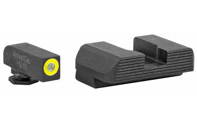 AmeriGlo Protector Green Tritium Night Sights for Glock 17/19/22/24/26/33/37/38, LumiGreen Front, Serrated Rear
