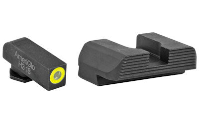 AmeriGlo Protector Sight Set for Glock 42 & 43, Green Tritium LumiLime Front, Black Serrated Square Notch Rear