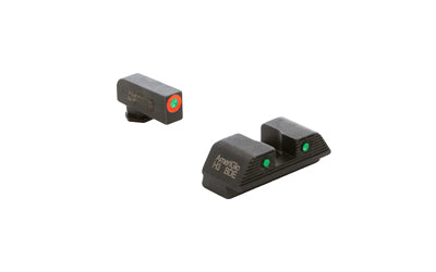 AmeriGlo Trooper Series WA-816 Night Sight Set for Walther PDP, Green Front Orange Outline, Green Tritium Rear, Black Matte