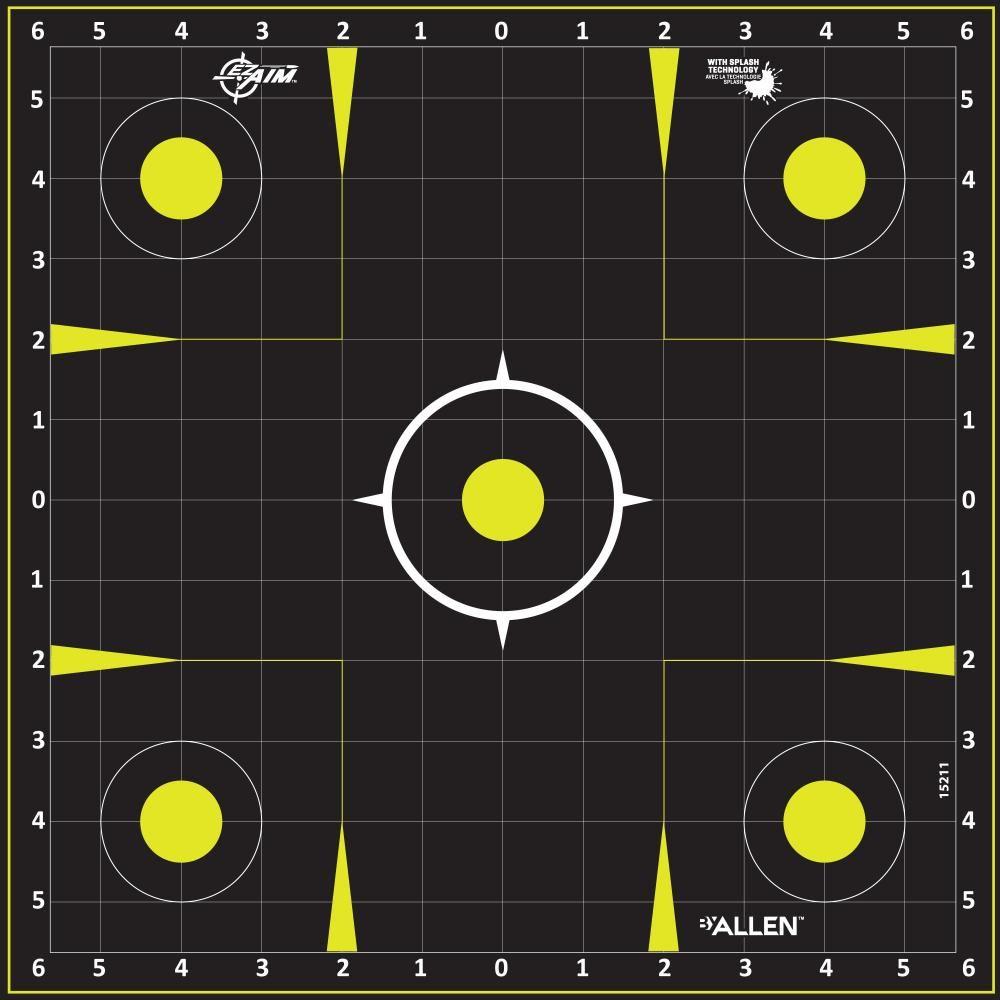 Allen EZ Aim Non-Adhesive Splash Target Pad 12.5" Yellow and Black 30 Targets