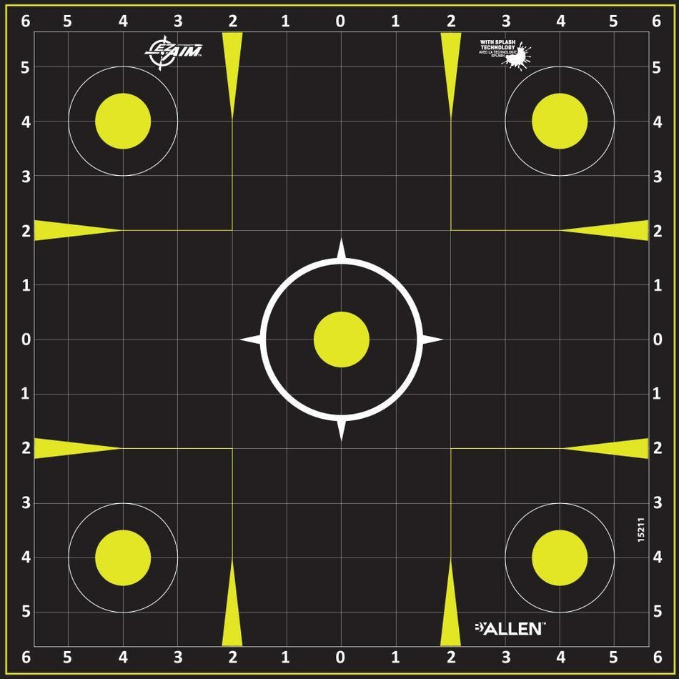 Allen EZ Aim Non-Adhesive Splash Target Pad 12.5" Yellow and Black 30 Targets