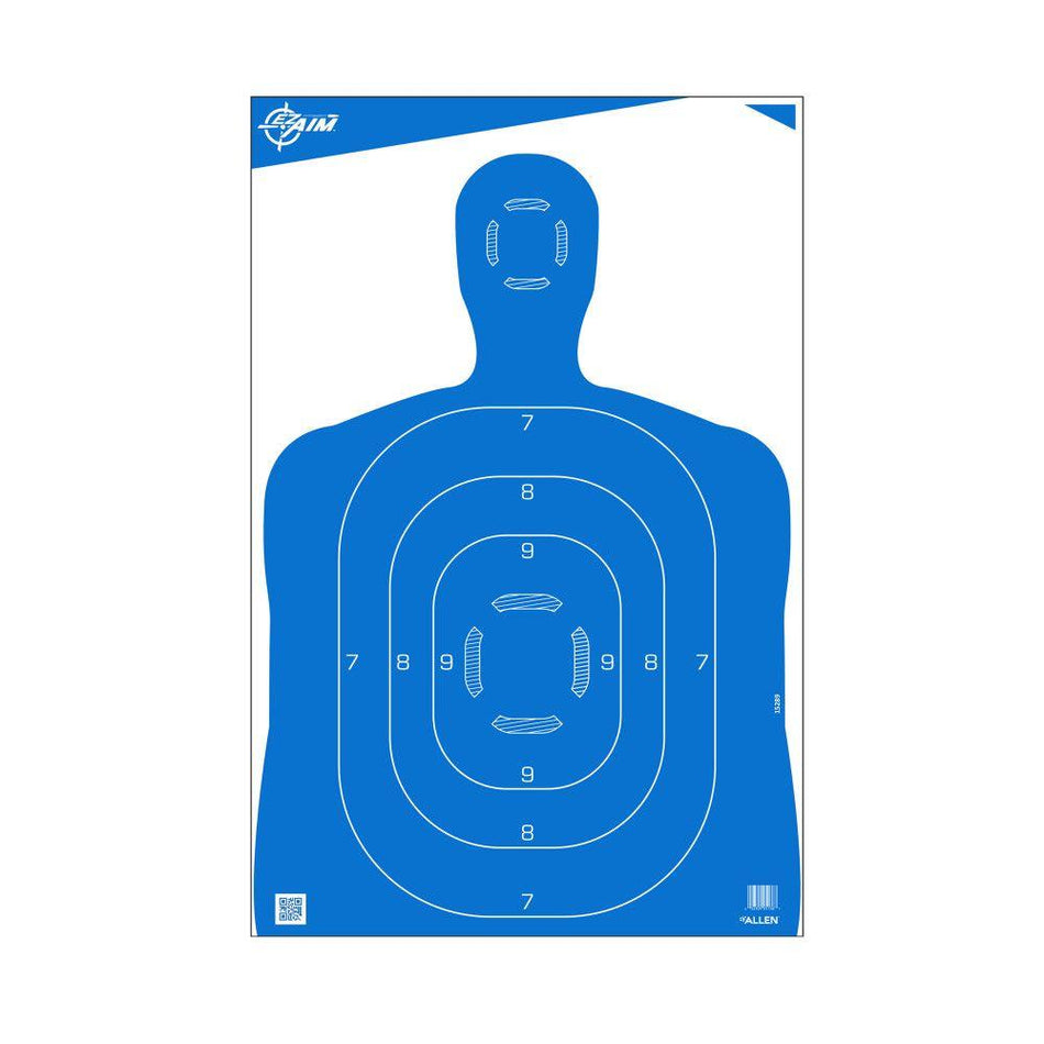 Allen EZ-Aim Blue Number-Zoned Silhouette Paper Targets 23"W x 35"H 100/ct