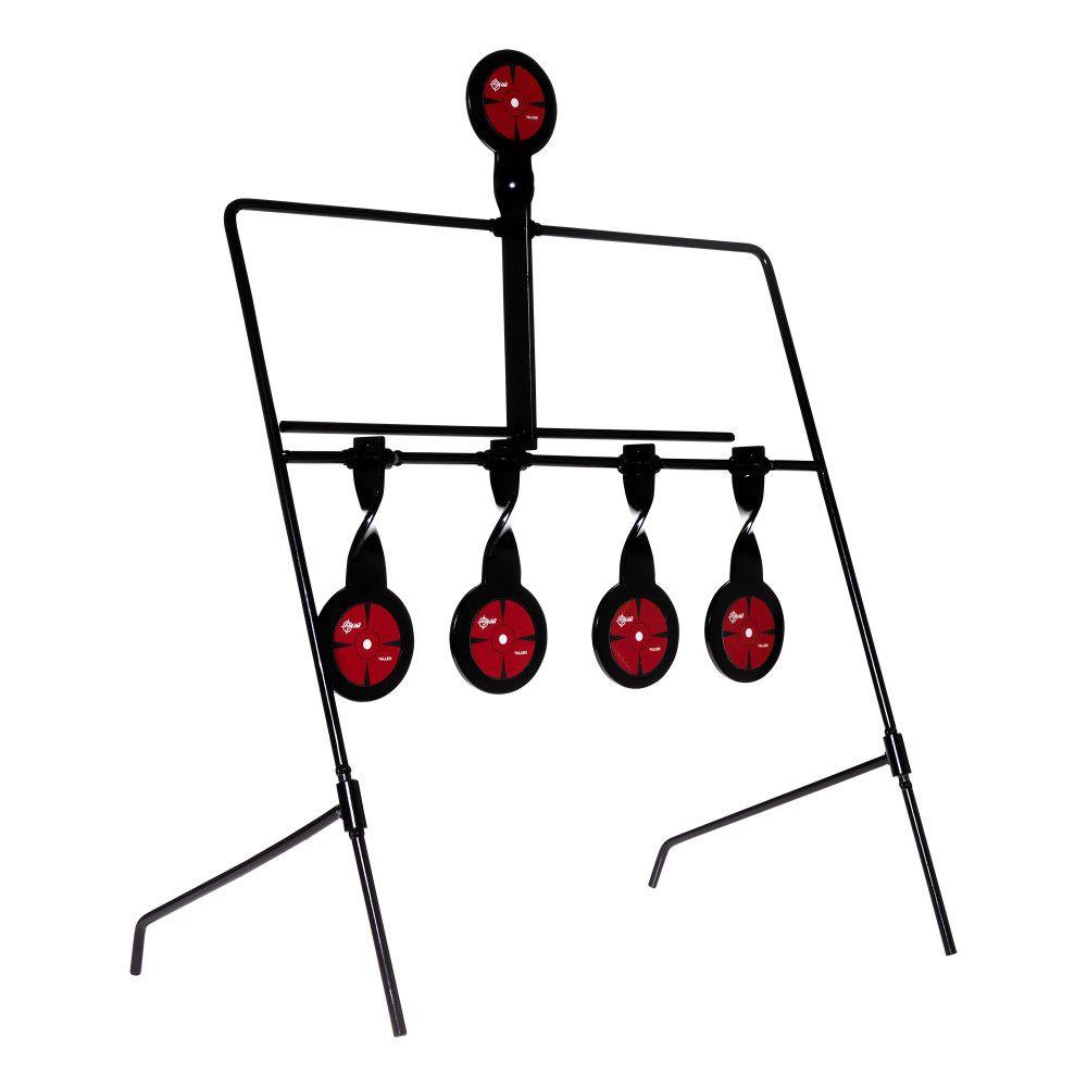 EZ-Aim Deflector Resetting 5-Disc Spinner Target Stand 16"W x 22.25"H Black/Red