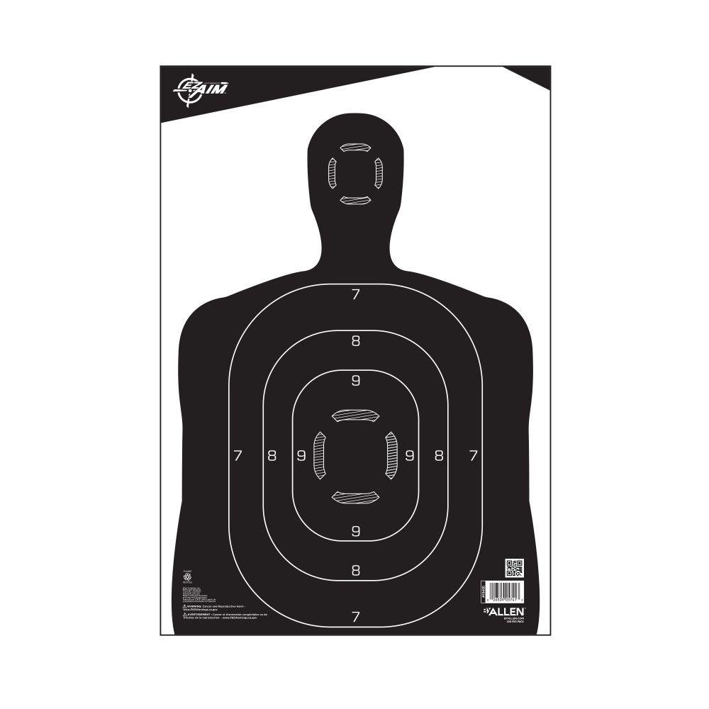 Allen EZ-Aim Zoned Black Silhouette Range Paper Targets 12"x18" 100/ct