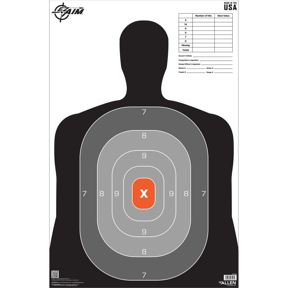 Allen EZ Aim B27 Pro 23" x 35" Silhouette Paper Target 50 Count