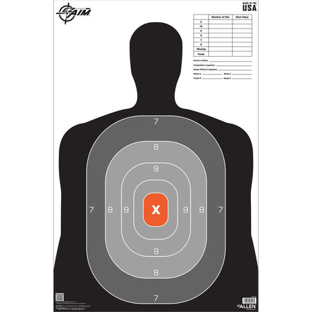 Allen EZ Aim B27 Pro 23" x 35" Silhouette Paper Target 50 Count