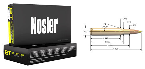 Nosler Ballistic Tip Hunting  Spitzer Ballistic Tip 140 Grain .270 Winchester 2900 fps