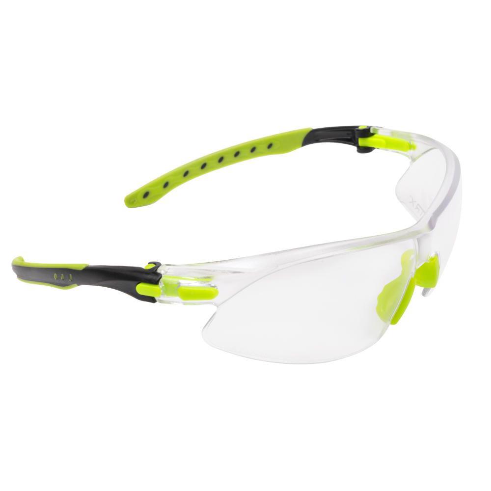 Allen ULTRX Keen Safety Glasses for Youth Lime Green Anti-Scratch Clear Lenses