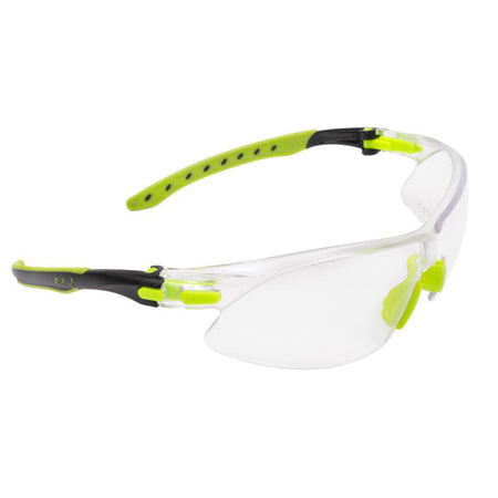 Allen ULTRX Keen Safety Glasses for Youth Lime Green Anti-Scratch Clear Lenses