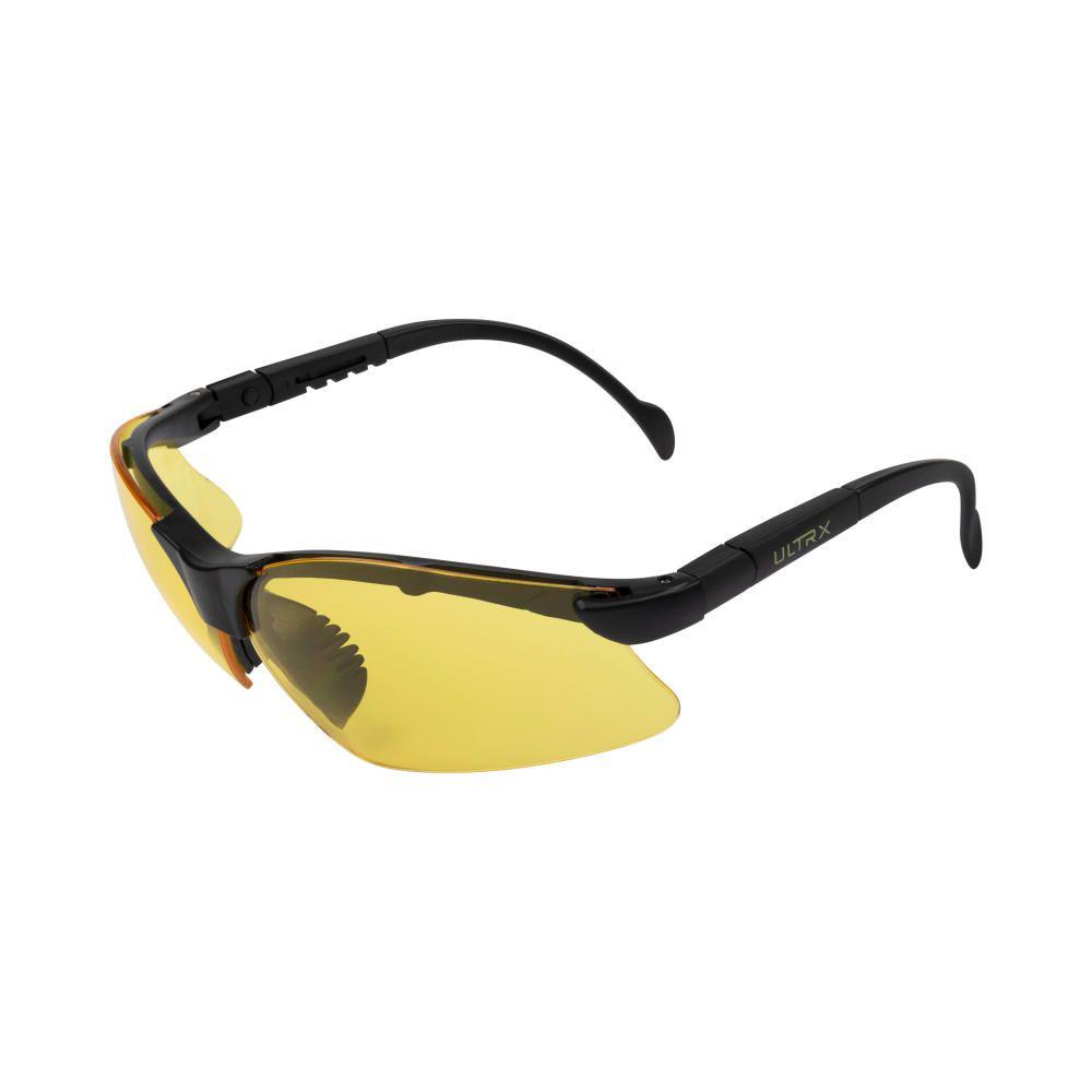 Allen ULTRX Verse Low-Light Safety Glasses Yellow Lens Black Frame Shooting Range