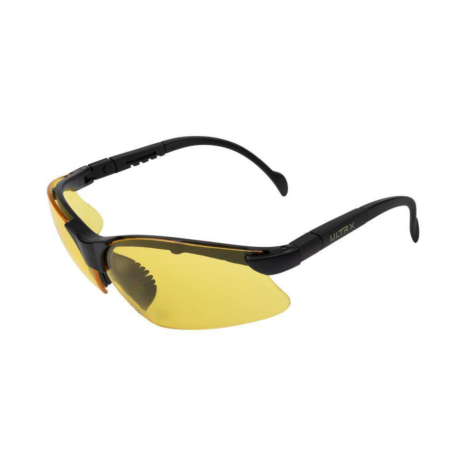 Allen ULTRX Verse Low-Light Safety Glasses Yellow Lens Black Frame Shooting Range