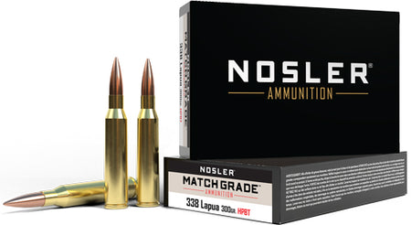 Nosler Match Grade Custom Competition Hollow Point Boat Tail 300 Grain .338 Lapua Magnum 2650 fps
