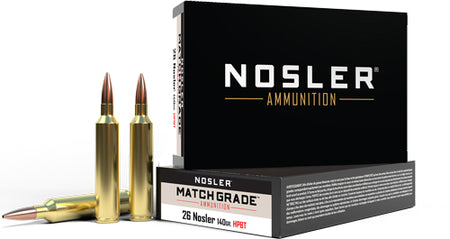 Nosler Match Grade Custom Competition Hollow Point Boat Tail 140 Grain .26 Nosler 3200 fps