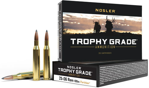 Nosler Trophy Grade Nosler Spitzer Partition 100 Grain .25-06 Remington 3300 fps