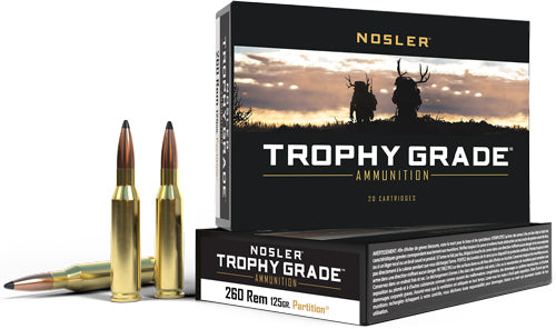 Nosler Trophy Grade Nosler Spitzer Partition 125 Grain .260 Remington 2800 fps