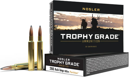 Nosler Trophy Grade Nosler Spitzer Partition 160 Grain .280 Ackley 2950 fps