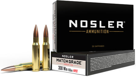 Nosler Match Grade Custom Competition Hollow Point Boat Tail 155 Grain .308 Win / 7.62x51mm 2850 fps