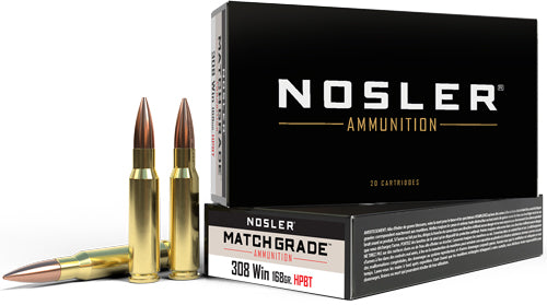 Nosler Match Custom Competition Jacketed Hollow Point 168 Grain .308 Win / 7.62x51mm