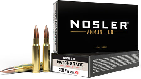 Nosler Match Grade Custom Competition Hollow Point Boat Tail 175 Grain .308 Win / 7.62x51mm 2600 fps