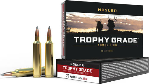 Nosler Trophy Grade Nosler Spitzer AccuBond Long Range 142 Grain .26 Nosler 3300 fps