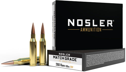 Nosler Match Grade RDF Hollow Point Boat Tail 130 Grain .260 Remington 2900 fps