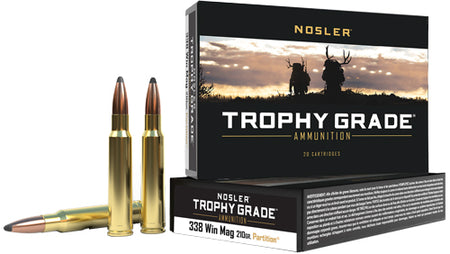 Nosler Trophy Grade .338 Winchester Magnum 210 grain Partition Polymer Tip ammunition