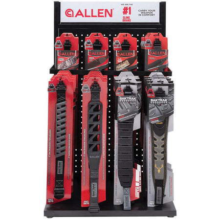 Allen Firearms Sling Display with 48 Slings in 6 Styles Including Rack and Sign