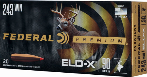 Federal Premium ELD-X Extremely Low Drag-eXpanding 90 Grain .243 Winchester 3150 fps
