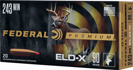 Federal Premium ELD-X Extremely Low Drag-eXpanding 90 Grain .243 Winchester 3150 fps