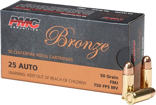 PMC Bronze Full Metal Jacket 50 Grain .25 ACP 750 fps