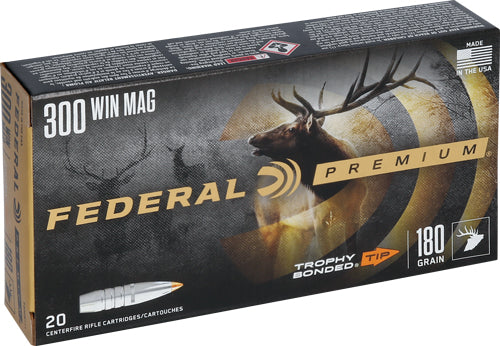 Federal Premium Bonded Hollow Point Trophy Bonded Tip 180 Grain .300 Winchester Mag 2960 fps