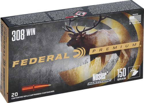 Federal Premium Nosler Partition 150 Grain .308 Win / 7.62x51mm 2840 fps