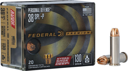 Federal Premium Personal Defense Hydra-Shok Deep Hollow Point 130 Grain .38 Special 900 fps