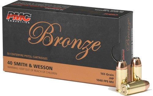 PMC Bronze Jacketed Hollow Point 165 Grain .40 S&W 1040 fps