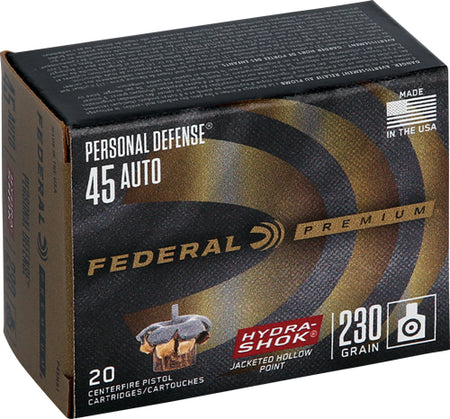 Federal Premium Personal Defense Hydra-Shok Jacketed Hollow Point 230 Grain .45 ACP/Auto 900 fps