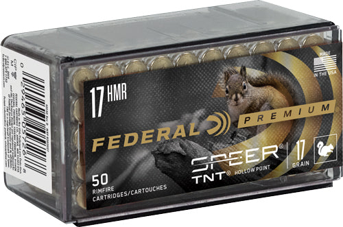 Federal Premium V-Shok Speer TNT Jacketed Hollow Point 17 Grain .17 HMR 2530 fps