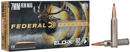 Federal Premium ELD-X 7mm Remington Mag 162 grain Extremely Low Drag-eXpanding ammunition