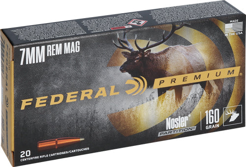 Federal Premium Nosler Partition 160 Grain 7mm Remington Mag 2950 fps